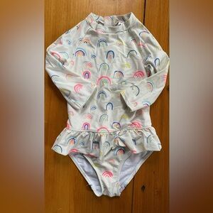 M&S ( British)Rainbow Long Sleeve Kids Swimsuit
